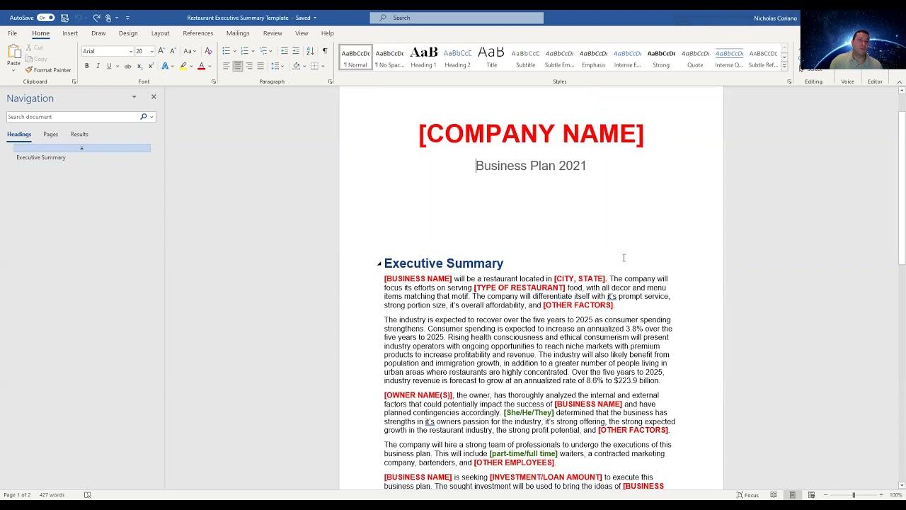 One Page Restaurant Business Plan Template 1 1648011739 maxresdefault compress