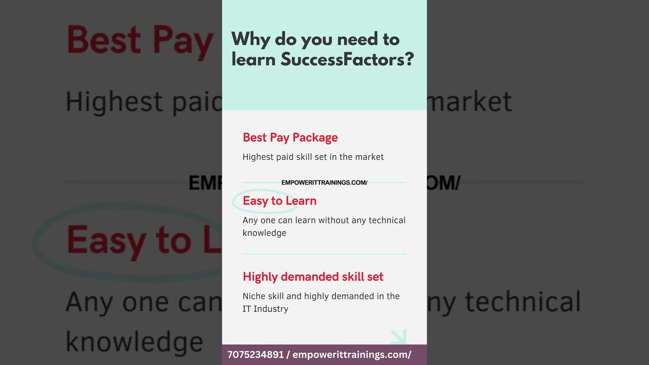 SAP Successfactors Online Training | Success Factors Courses | #empowerittrainings 1 SAP Successfactors Online Training | Success Factors Courses | #empowerittrainings