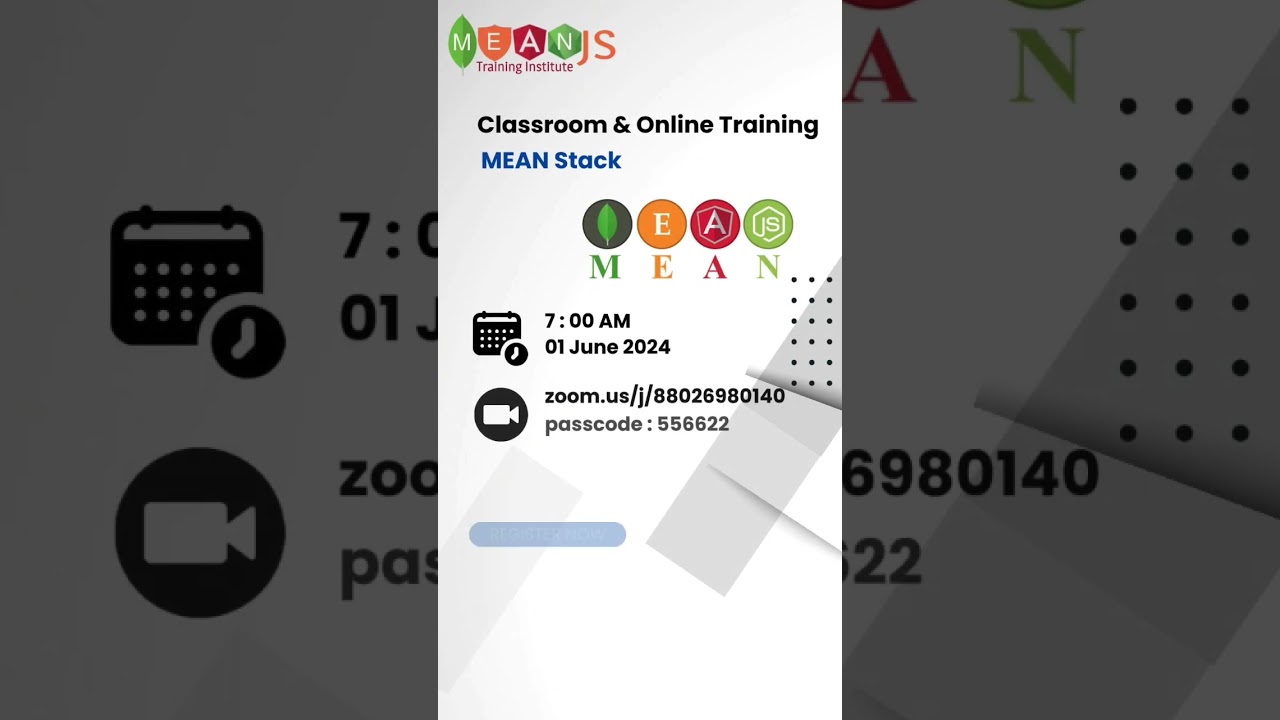 Classroom and Online Training on MEAN Stack