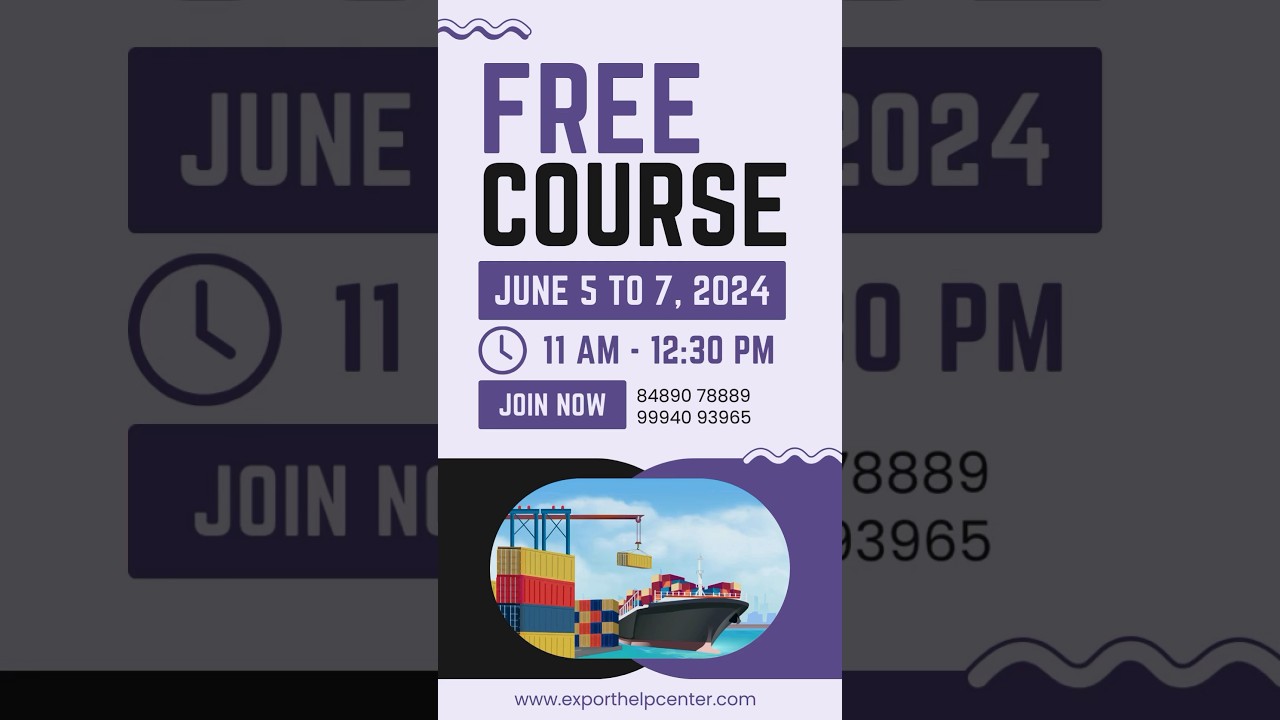 3 Days 100% Free Online Export Training | Export Help Center #exporthelpcenter 1 3 Days 100% Free Online Export Training | Export Help Center #exporthelpcenter