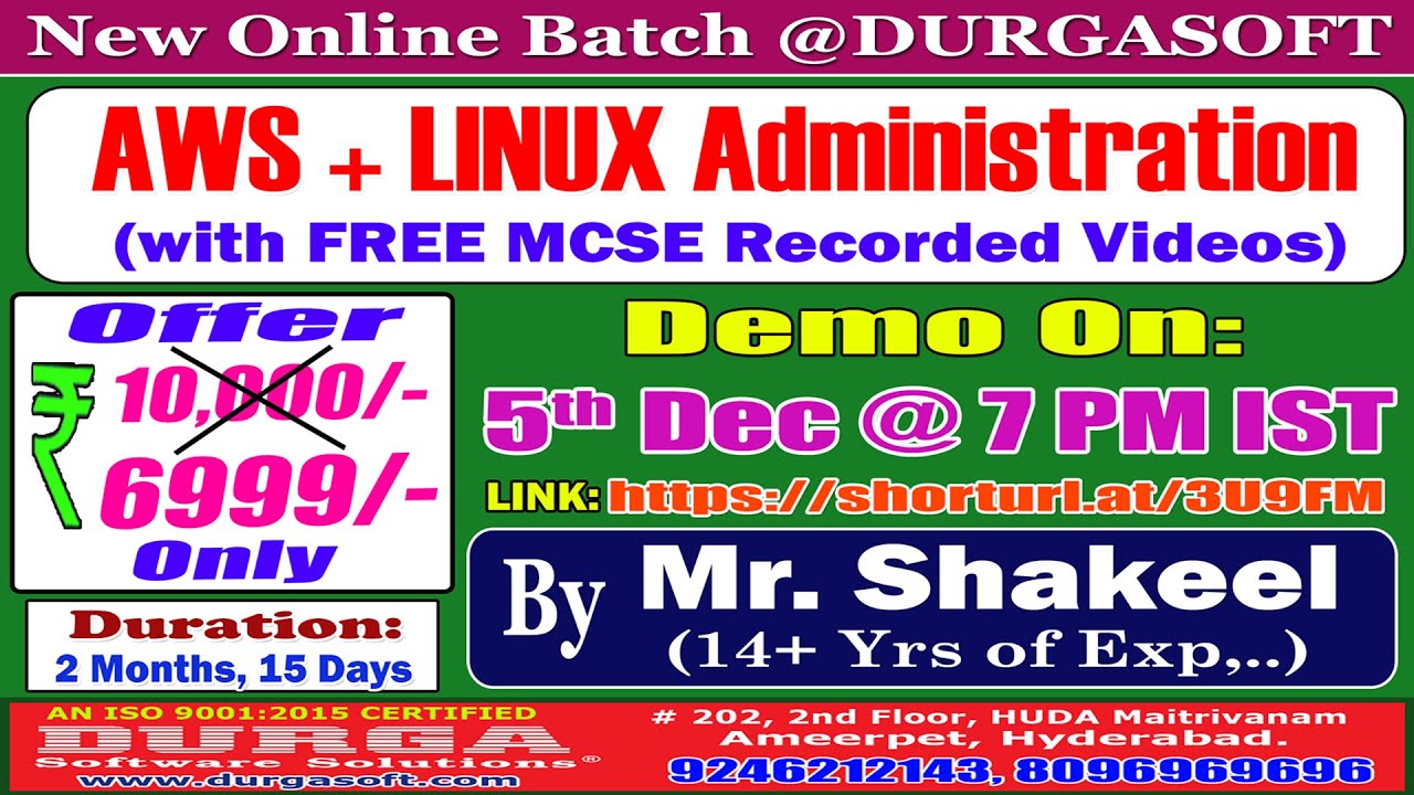 AWS +LINUX Administration Online Training @ DURGASOFT