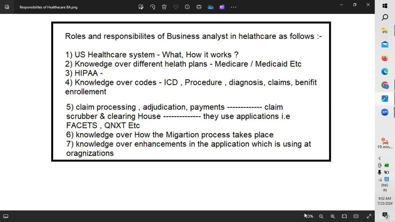 Healthcare Business Analyst Online Training in Hyderabad | Bangalore| Demo Video 1 Healthcare Business Analyst Online Training in Hyderabad | Bangalore| Demo Video