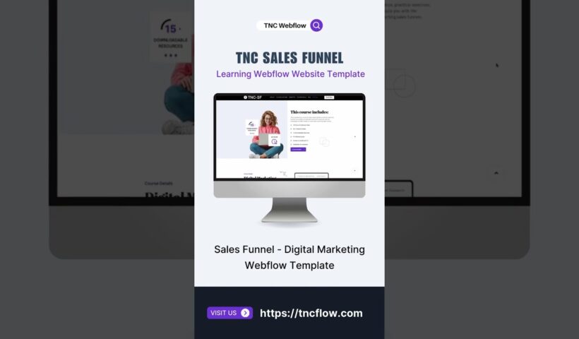 TNC Sales Funnel – The Ultimate Webflow Website Template for Online Courses & Lead Generation