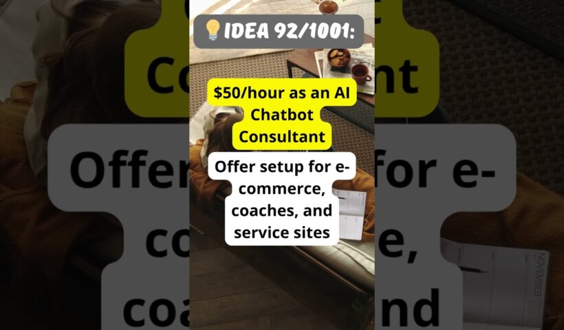 💡Idea 92/1001: 🤖 Make $50/hour building AI chatbots
