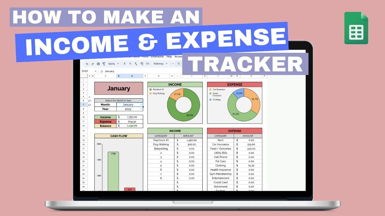 How to Make an Income & Expense Tracker | Google Sheets Tutorial 1 How to Make an Income & Expense Tracker | Google Sheets Tutorial