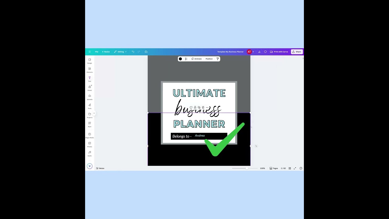 Customize Your Business Planner