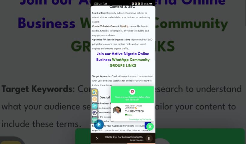 HOW to Grow Your Business Online for FREE in Lagos Nigeria | 7hubent Tech