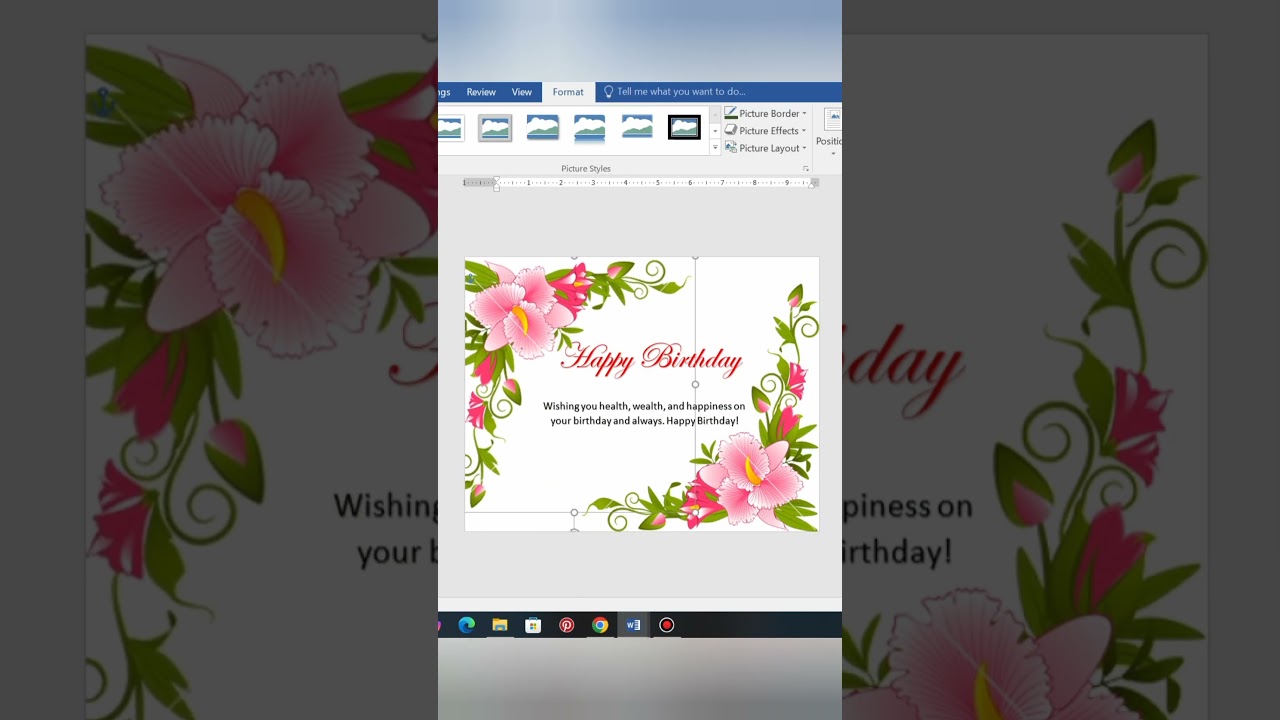 Happy Birthday Card || Editable Template in Ms Word