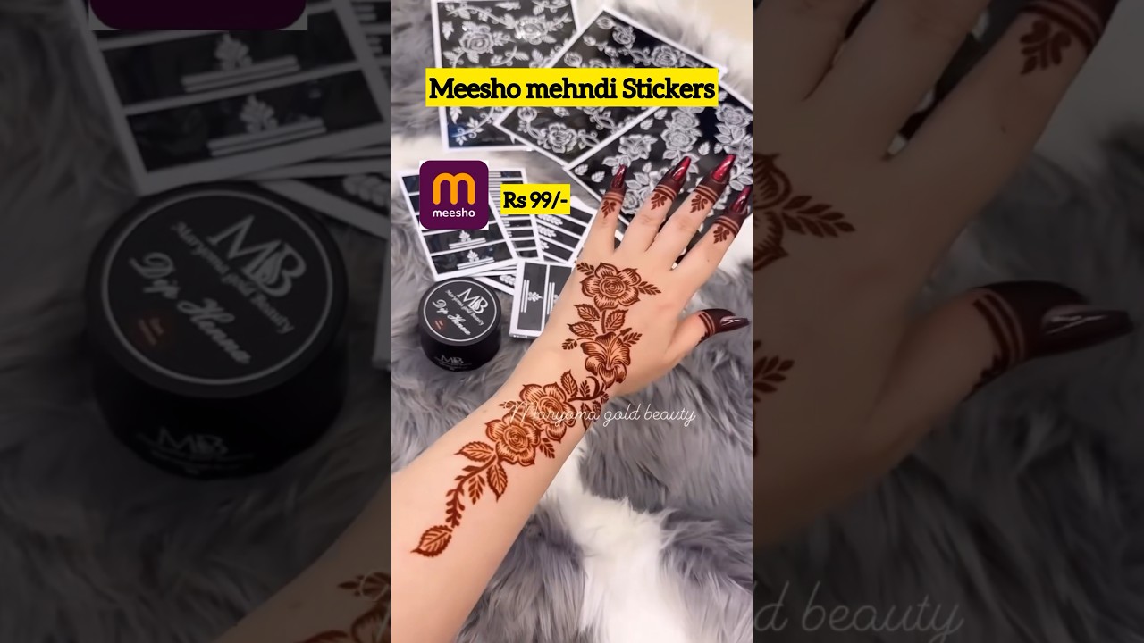 🔥Karwachuth Special Meesho Mehndi Sticker For Instant Mehndi Design/New Mehndi Design#shorts#mehndi