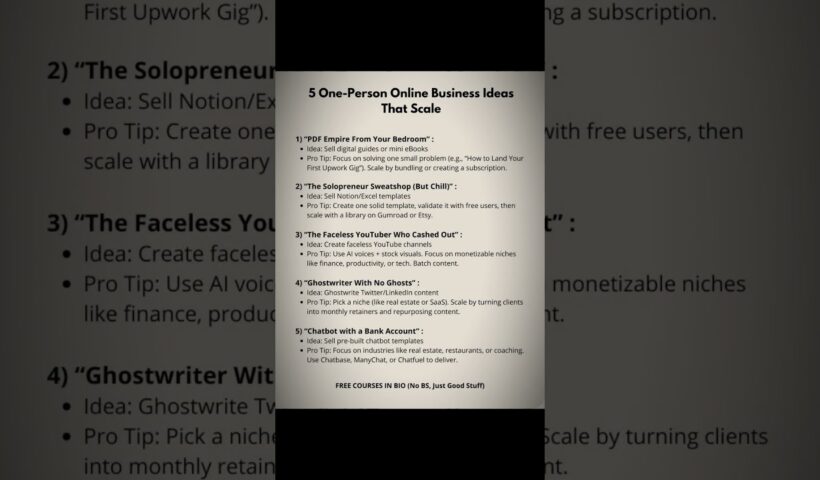 5 One-Person Online Business Ideas That Scale #shorts
