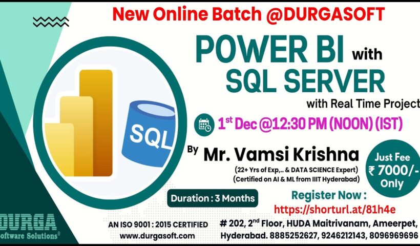 POWER BI with SQL SERVER Online Training @ DURGASOFT