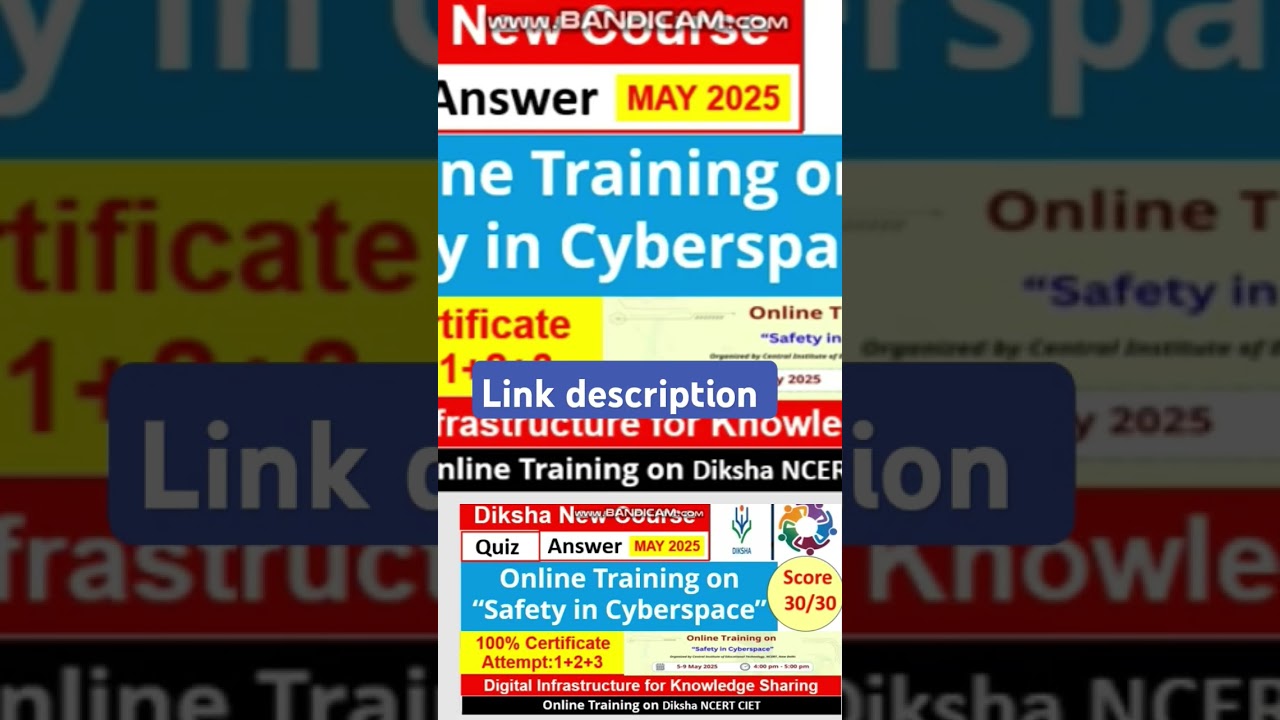 Online Training on “Safety in Cyberspace diksha online new course cietncert  quiz answer key