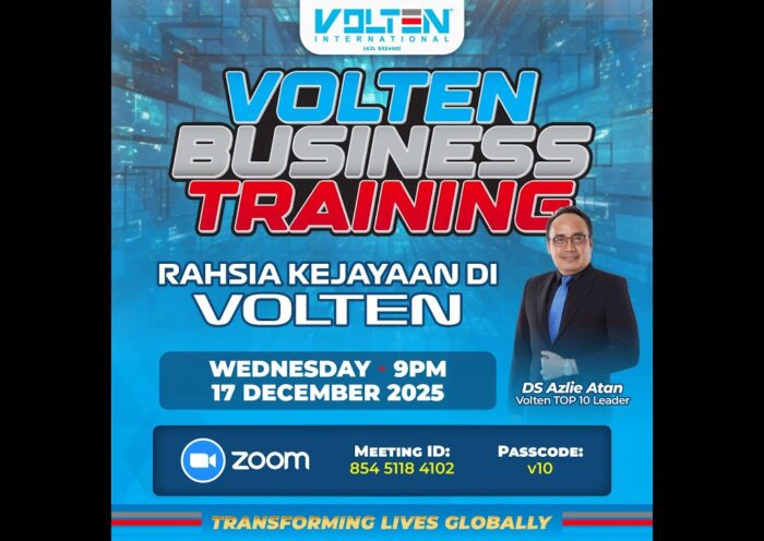 VOLTEN ONLINE BUSINESS TRAINING - RAHSIA KEJAYAAN DI VOLTEN | SPEAKER : DS. AZLIE ATAN TOP 10 LEADER