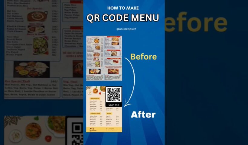 Create a Qr code menu & earn money || Increase customer for business || #viralvideo#qrcode#menucard