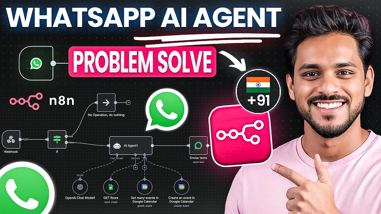Build Your First Whatsapp Ai Agent with n8n in Hindi - Simplest Way
