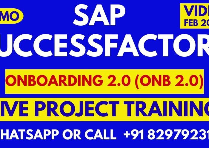 SAP SuccessFactors Onboarding 2.0 Training Online 17th Feb 2026 Call/Whats App +91 8297923103