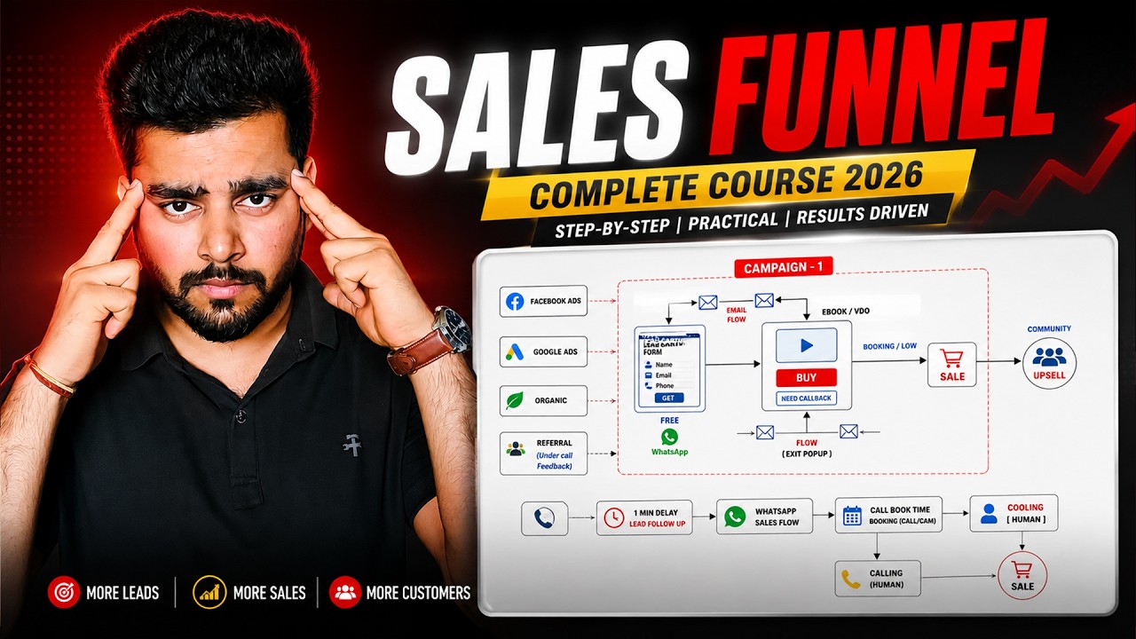 Sales Funnel Complete Course in Hindi - Turn Strangers Into Paying Customers! (Beginner to Advanced)