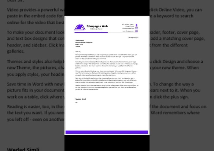 sample business letterhead #letterhead