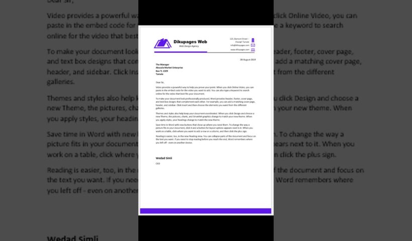 sample business letterhead #letterhead