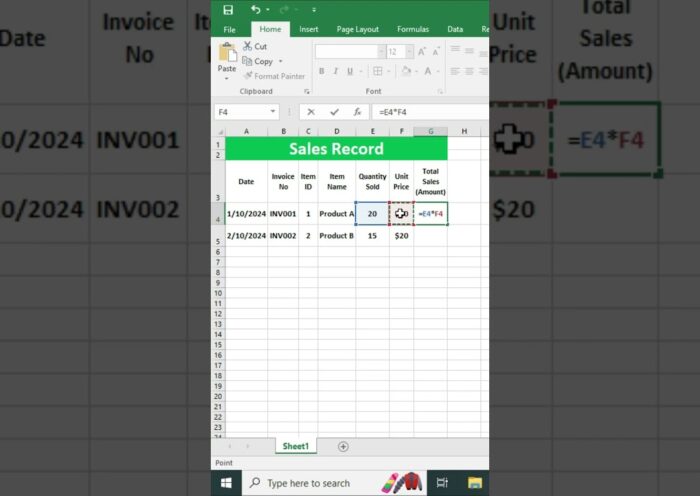 How to Create a Sales Record in Excel | Simple Tutorial #SalesRecord #SalesTracking #SalesManagement