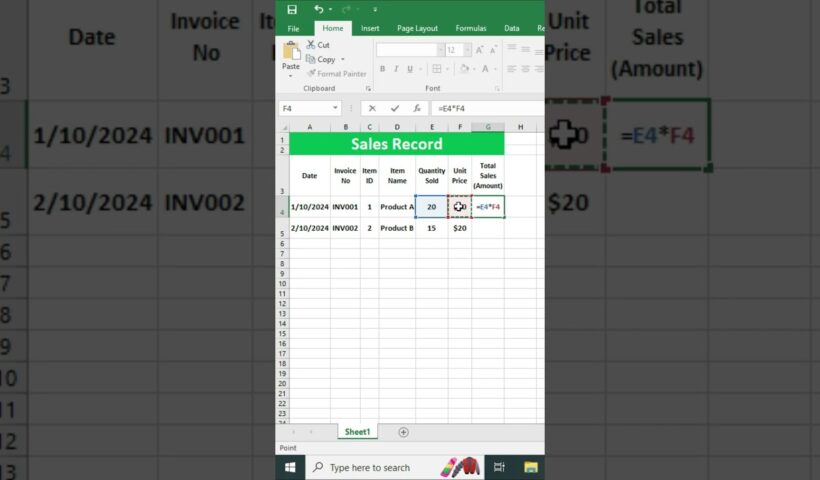 How to Create a Sales Record in Excel | Simple Tutorial #SalesRecord #SalesTracking #SalesManagement