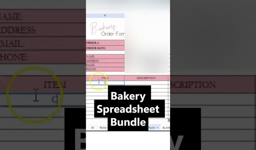 Bakery Business Template Bundle, Cupcake Business Plan, Google Sheets Excel Spreadsheet Order Form