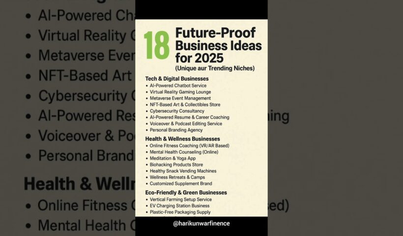 18 Future-Proof Business Ideas for 2025 | Trending Startup Niches