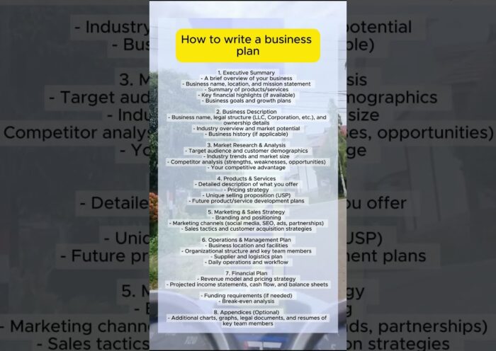 How to write a business plan