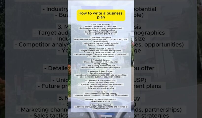 How to write a business plan