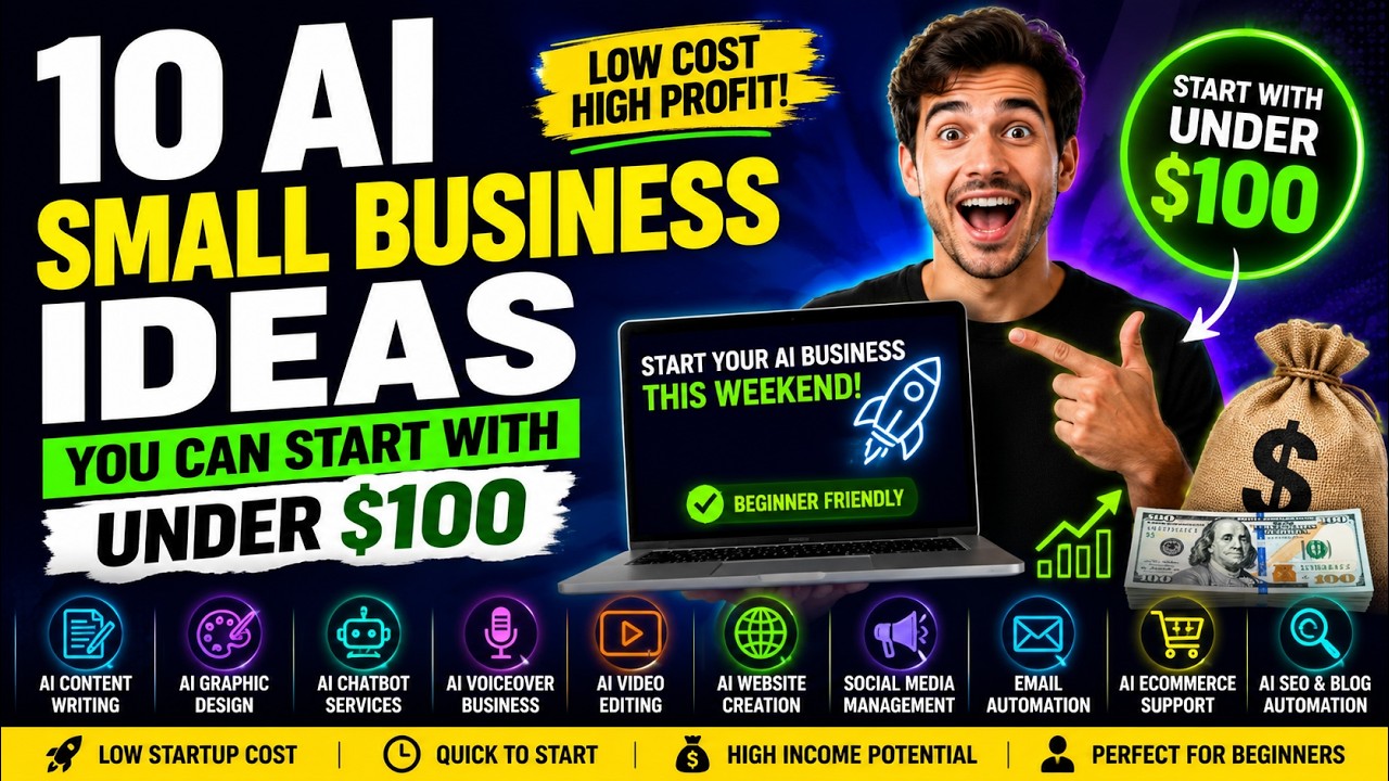 10 AI Small Business Ideas You Can Start with Under $100 (Beginner Friendly)