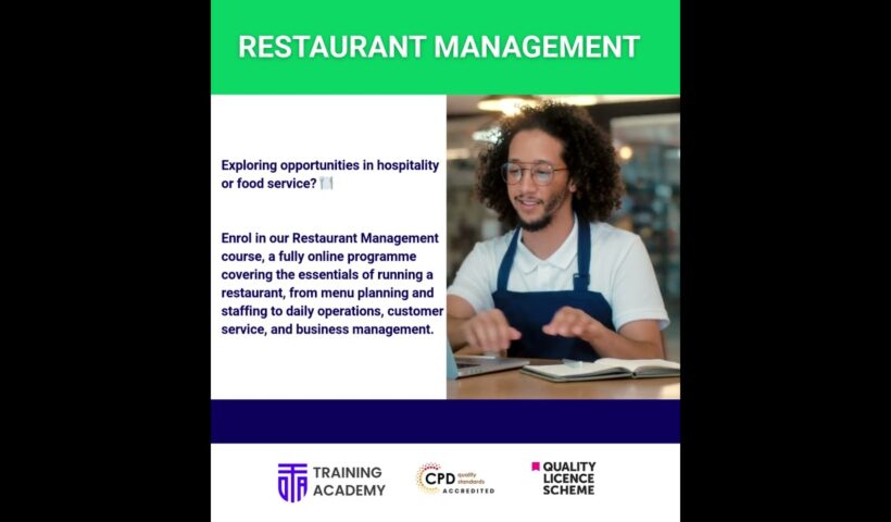 Restaurant Management | Online Course by Online Training Academy  #onlinetrainingacademy