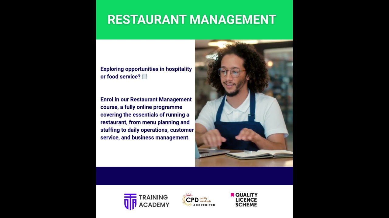 Restaurant Management | Online Course by Online Training Academy #onlinetrainingacademy 1 Restaurant Management | Online Course by Online Training Academy #onlinetrainingacademy