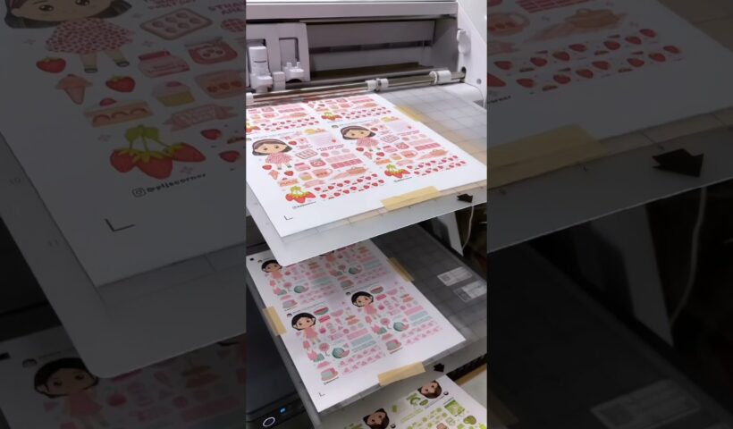 Let's print and cut our new planner/journal stickers! #smallbusiness #plannerstickers