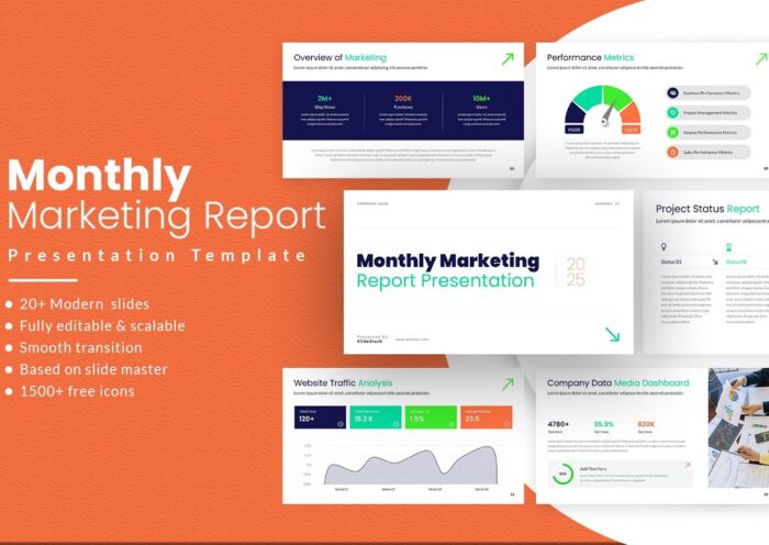 Monthly  Marketing Report Presentation Template