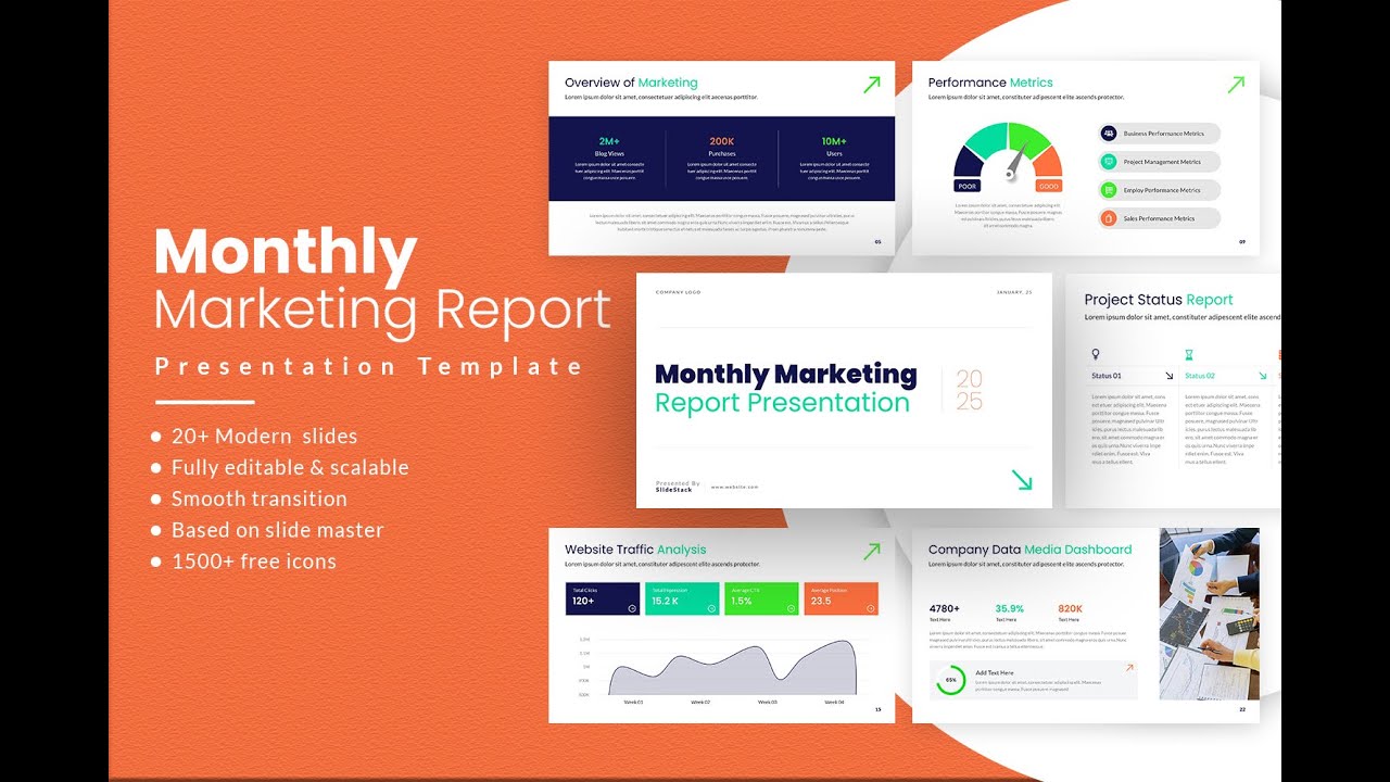 Monthly  Marketing Report Presentation Template