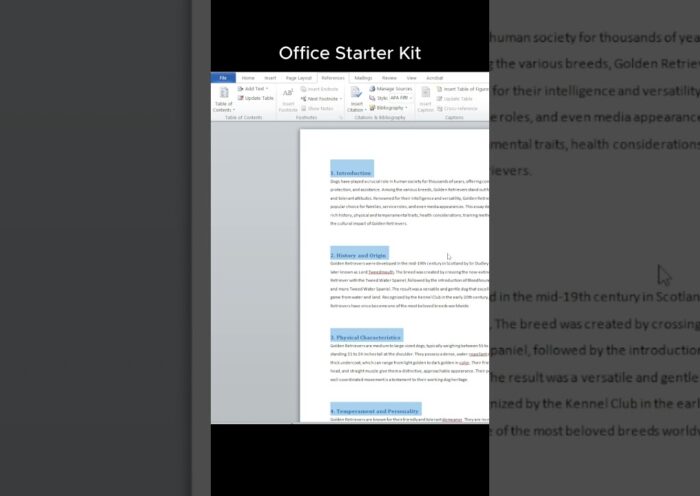 Create Automatic Table of Content in Word  #excel#tutorial #word #table #officestarterkit