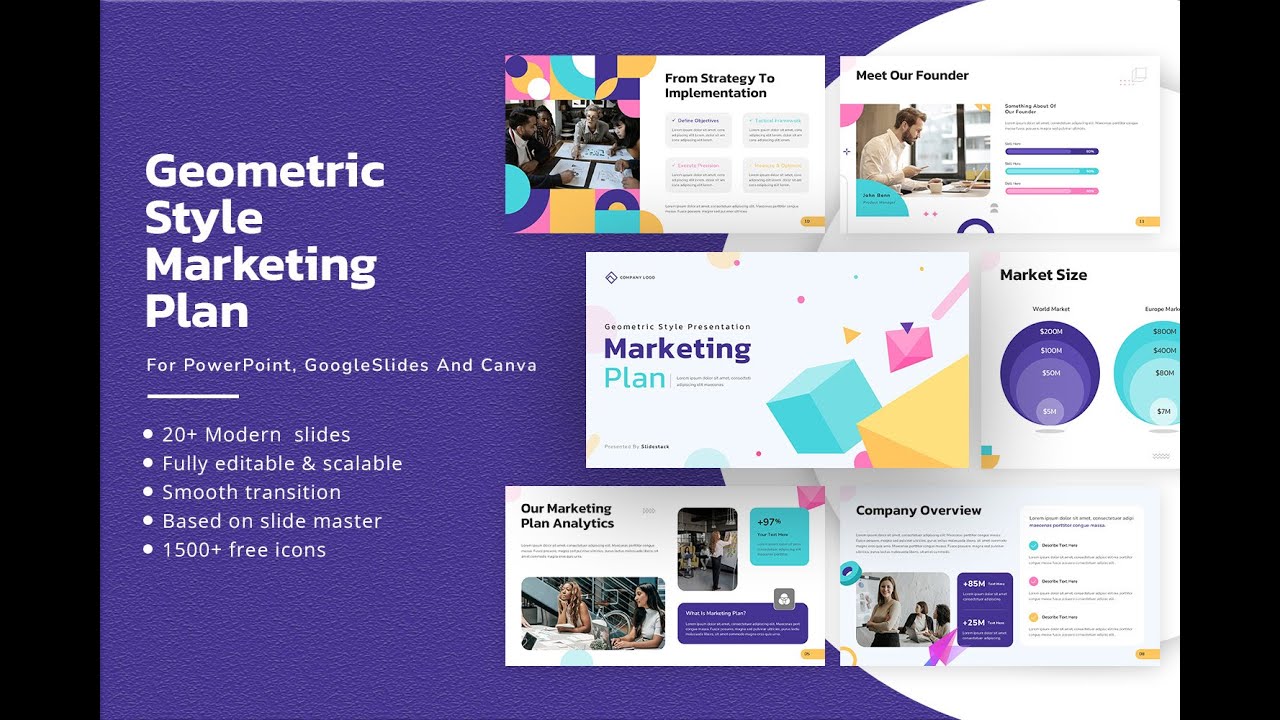 Build a Bold Strategy with the Geometric Style Marketing Plan Template