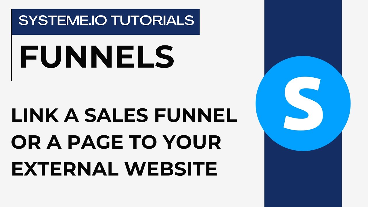 How to link a sales funnel or page to your external website | systeme.io tutorials