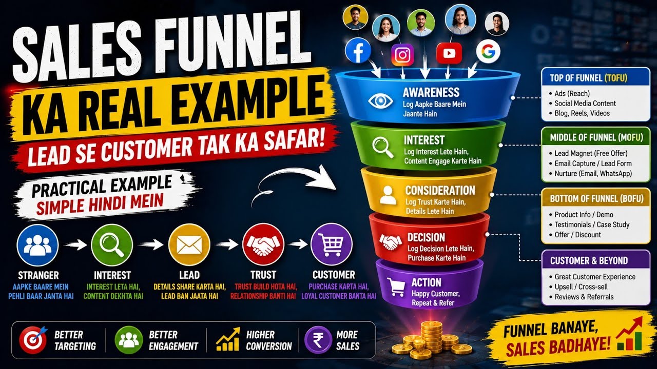 Sales Funnel Ka Real Example| Part 10 | Customer Ko Lead Se Customer Tak Kaise Le Jayein?