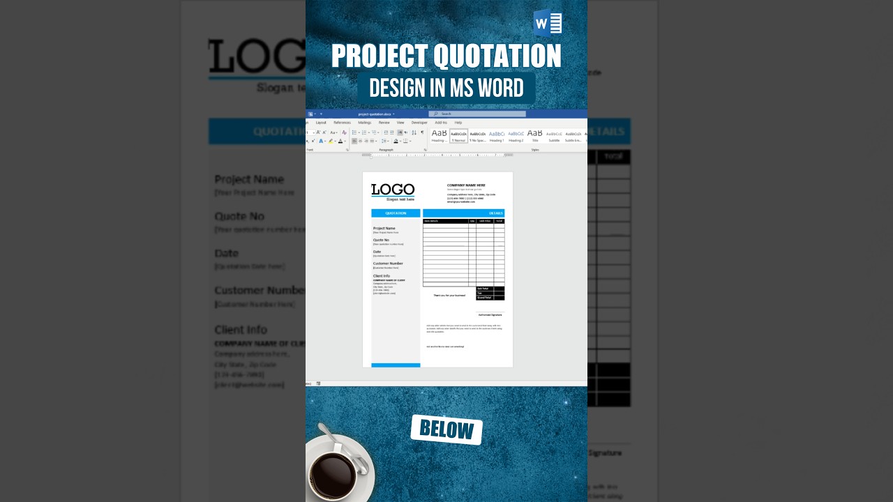 How to Design a Quotation Template in Word | Easy Tutorial